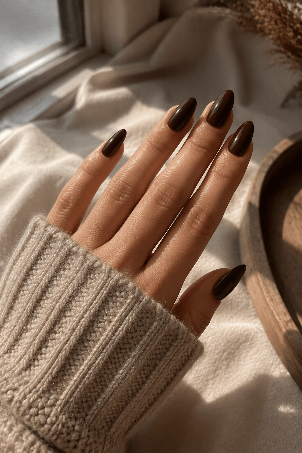Brown Almond Nails in Rich Chocolate Brown Almond Nails in Rich Chocolate