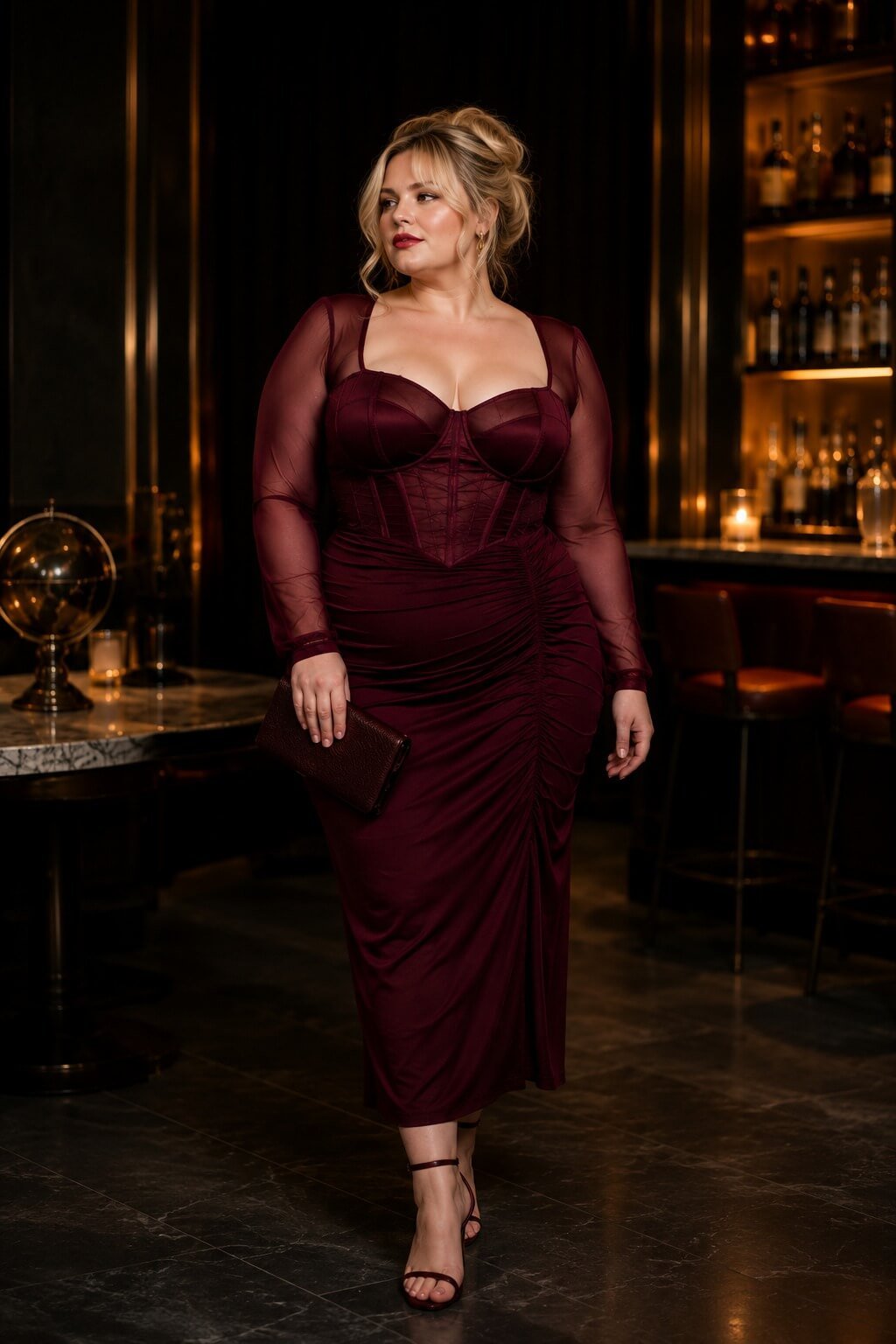 Burgundy Corset Dress