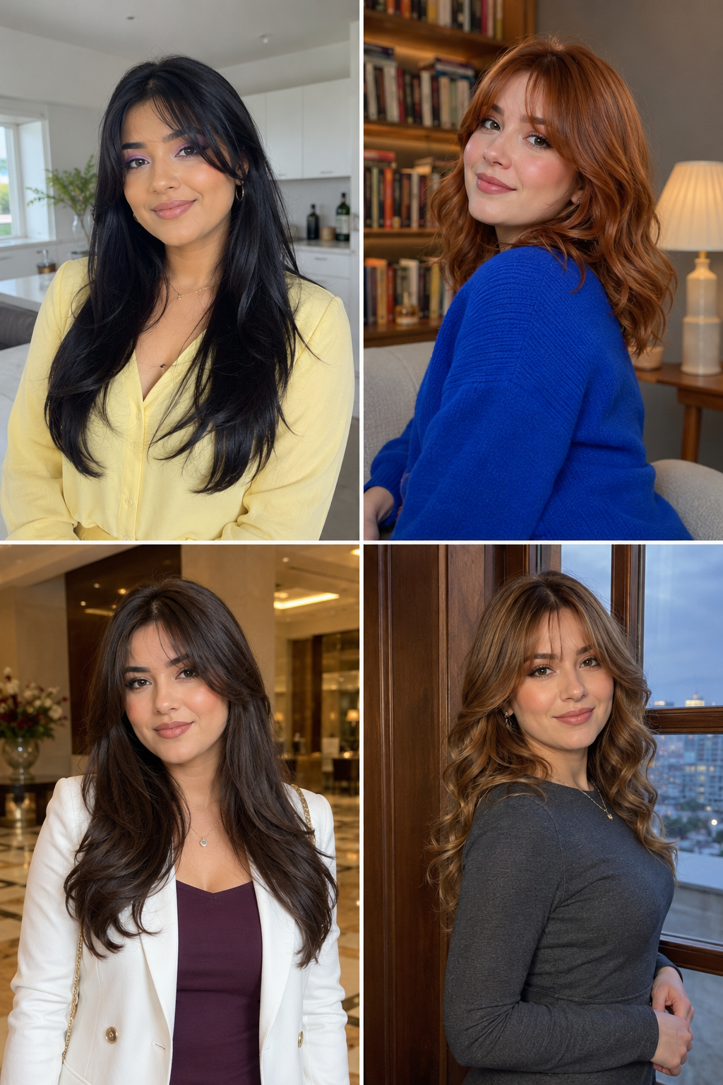 Face-Framing Bangs for Round Faces