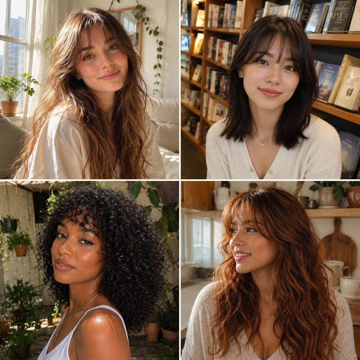 French Bangs for Round Faces