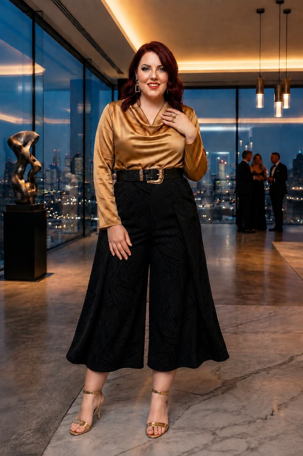  Gold Blouse & Culottes