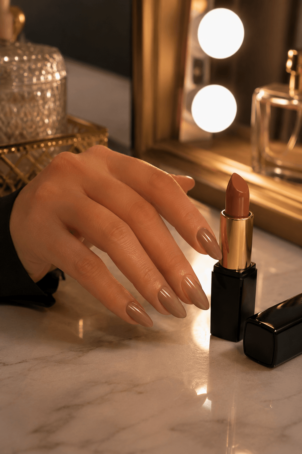 Lipstick Shape Nails in Classic Nude