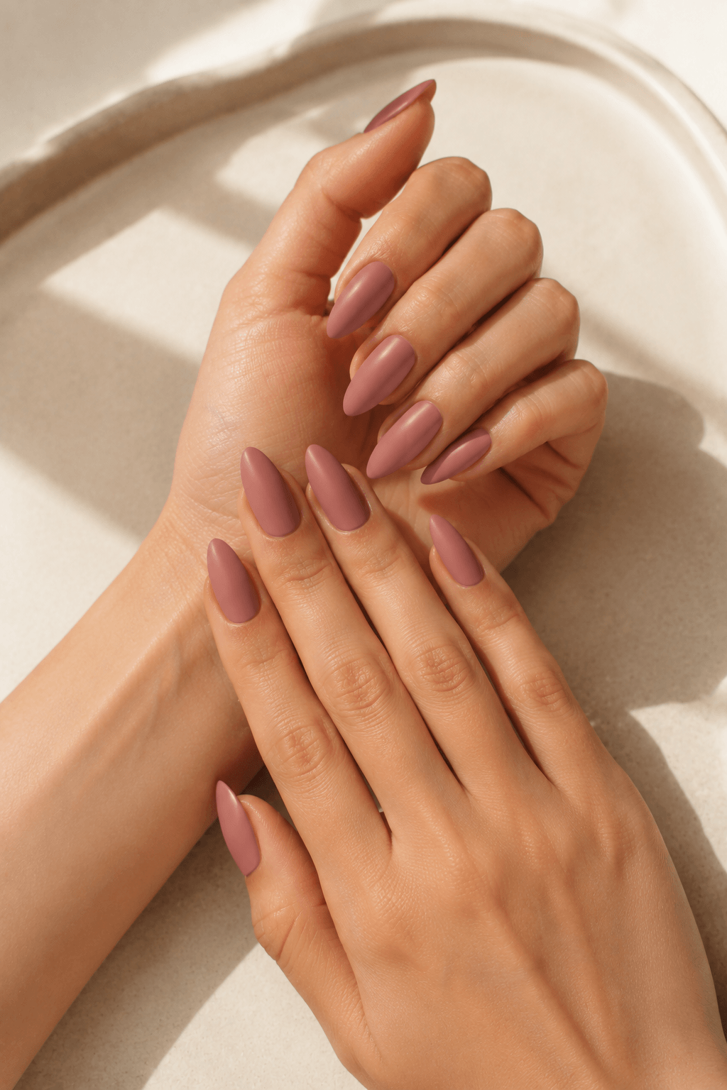 Matte Almond Nails in Dusty Rose Matte Almond Nails in Dusty Rose