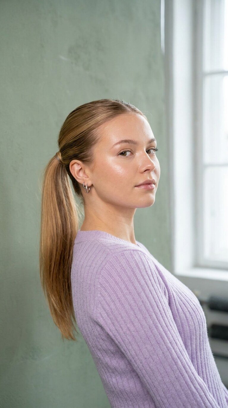 Mid-Height Sleek Ponytail