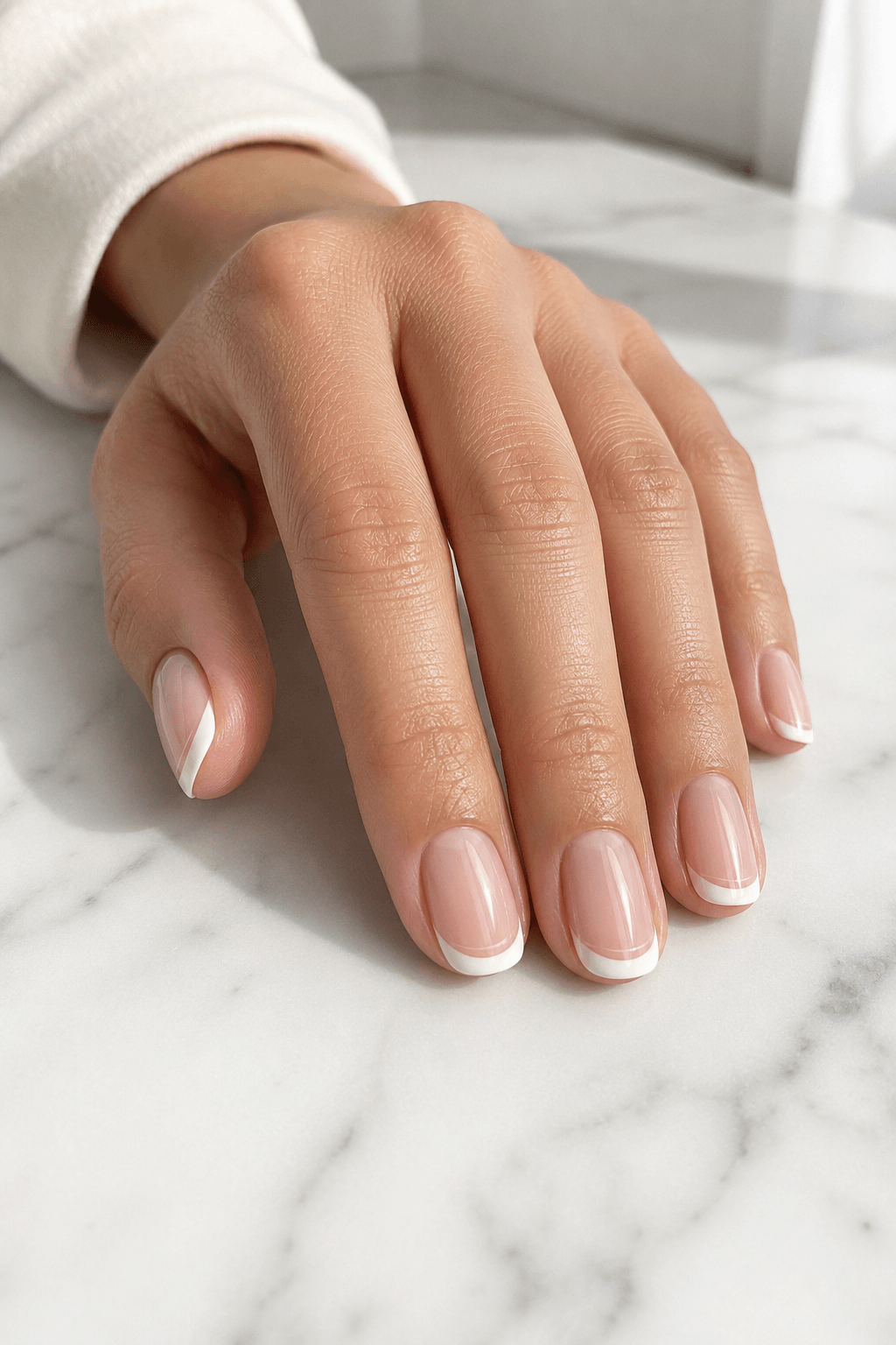 Negative Space French Tip Nails Negative Space French Tip Nails