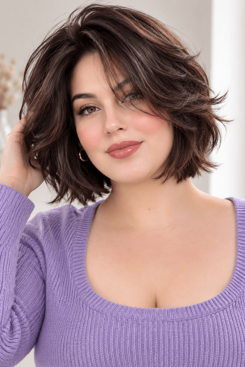 Shaggy Bob Haircut With Wispy Layers