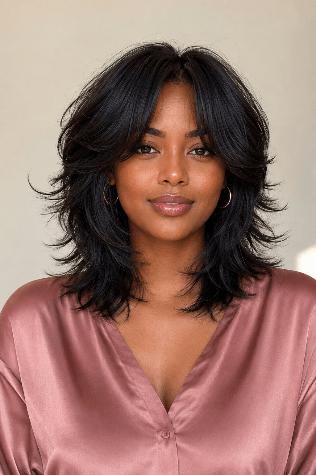 Shoulder-Length Layered Shag Haircut