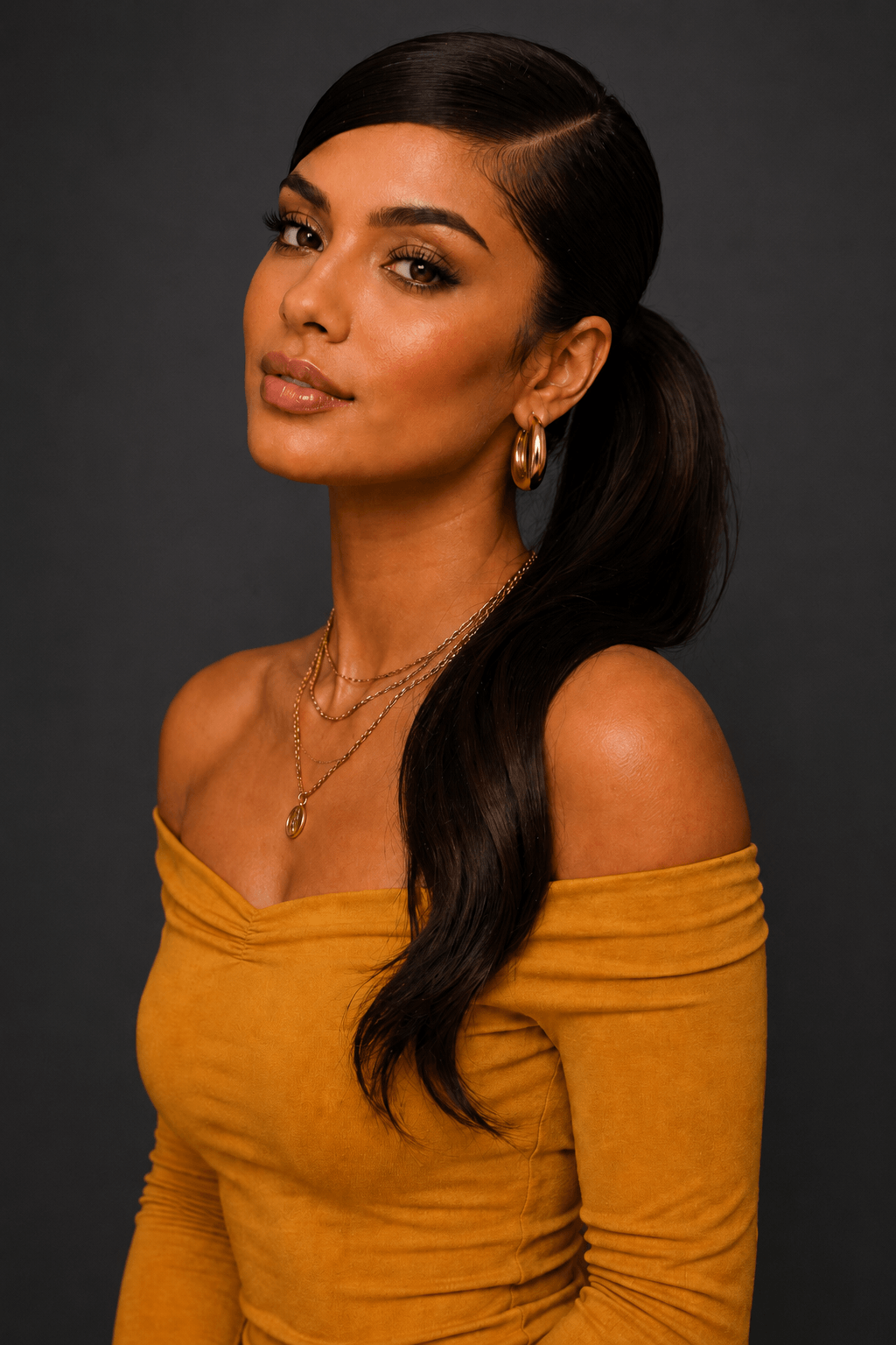 Side-Part Sleek Ponytail