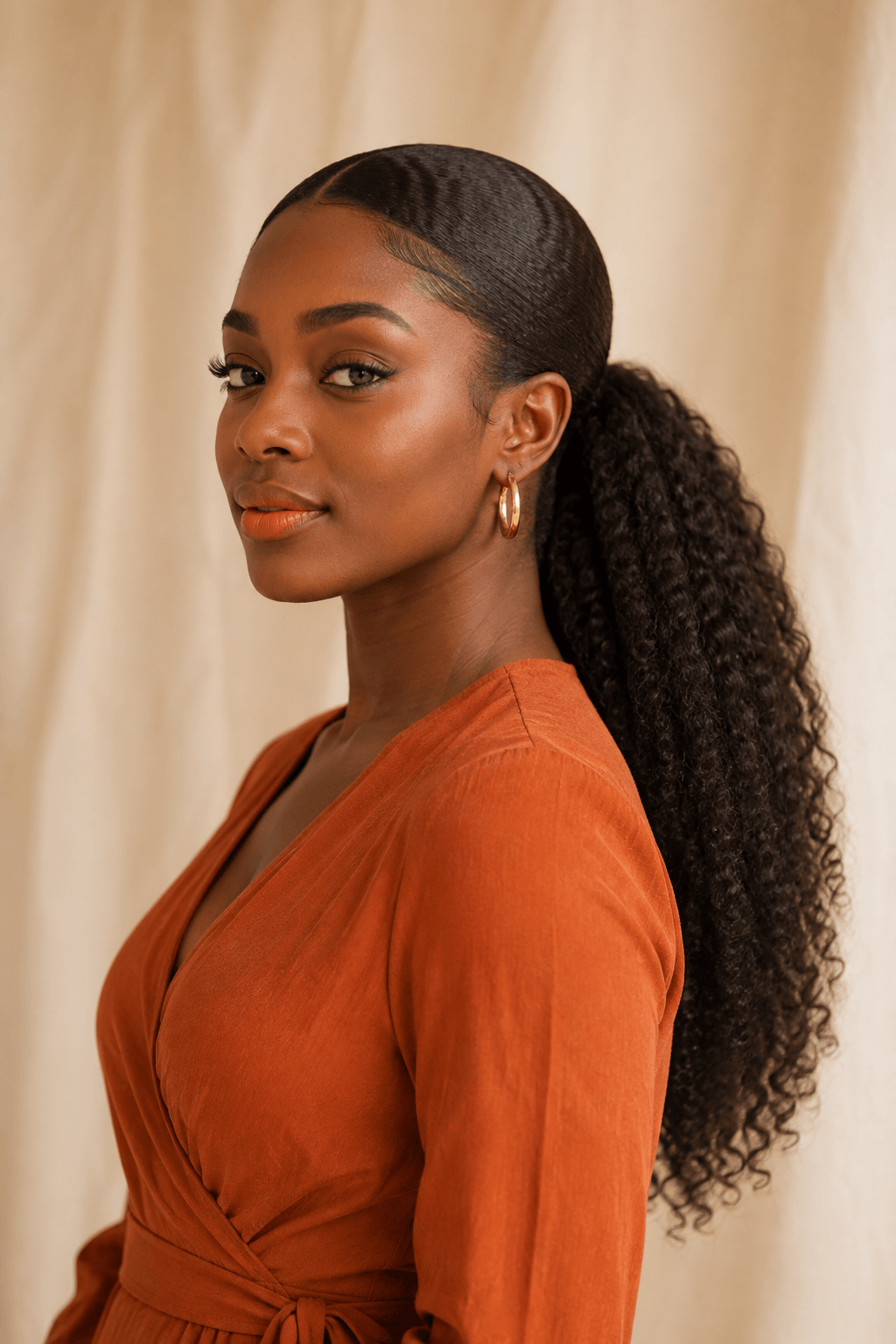 Sleek Ponytail on Natural or Curly Hair