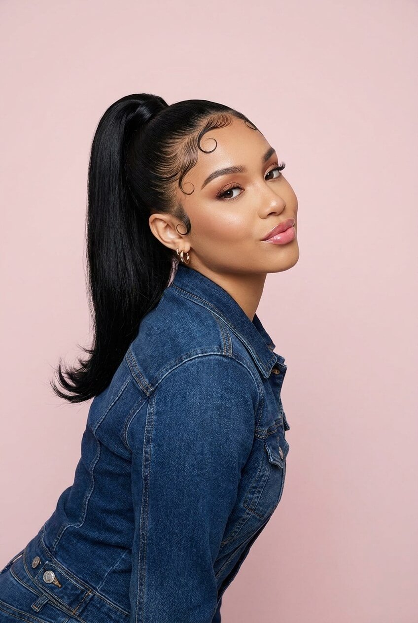 Sleek Ponytail with Baby Hairs