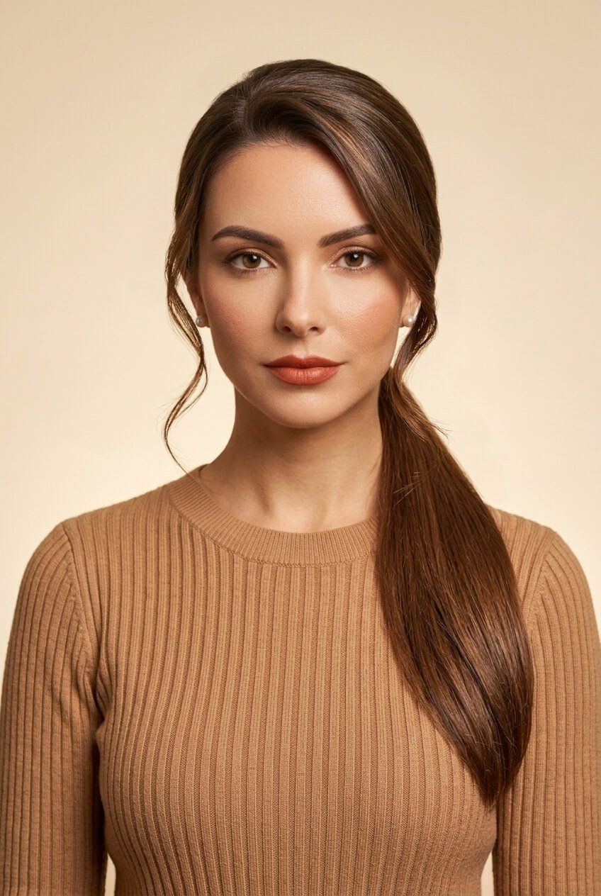 Sleek Ponytail with Face-Framing Pieces