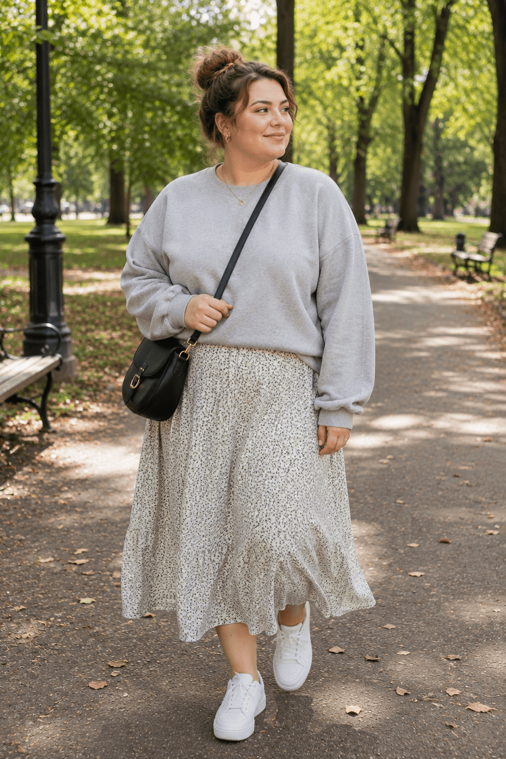 Soft Sweatshirt with Midi Skirt