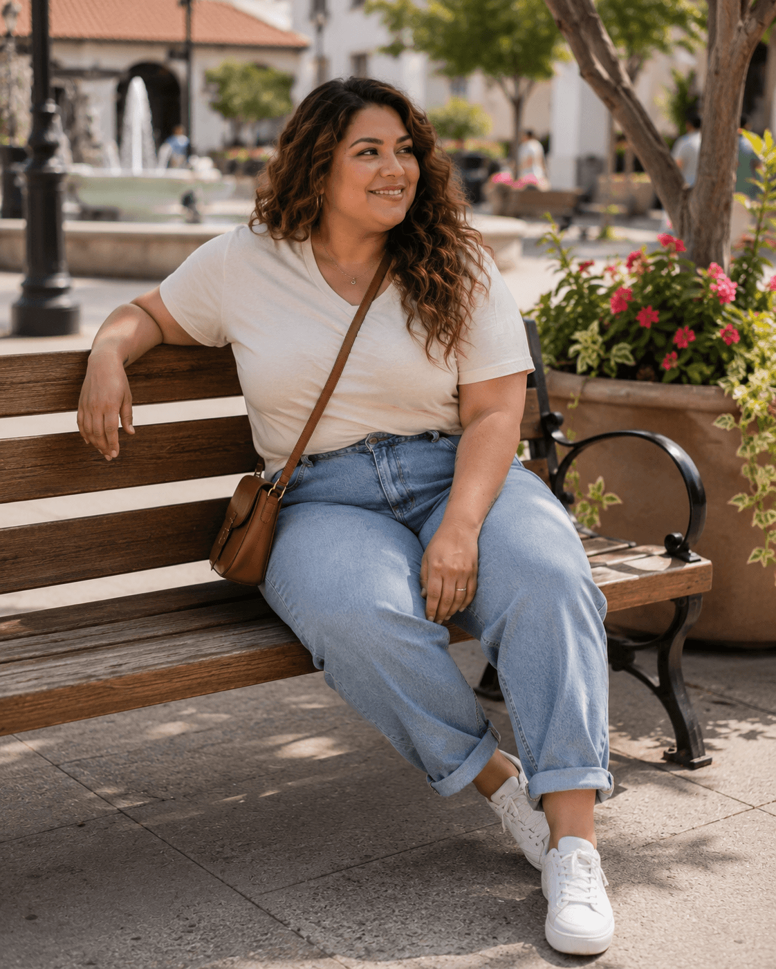 Soft Tee with Mom Jeans