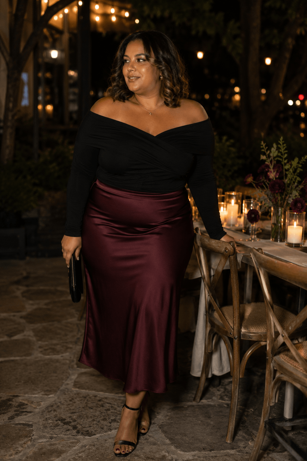 The Off Shoulder Top and Midi Skirt Duo