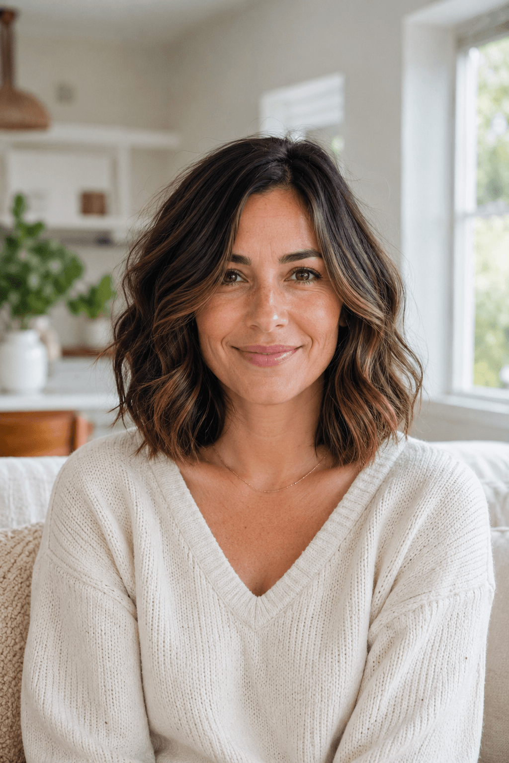 Wavy Bob for an Oblong Face Shape