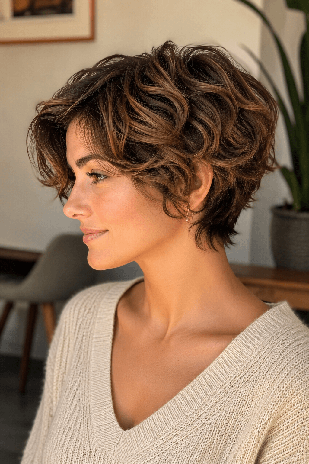  Wavy Pixie With a Soft Tapered Nape