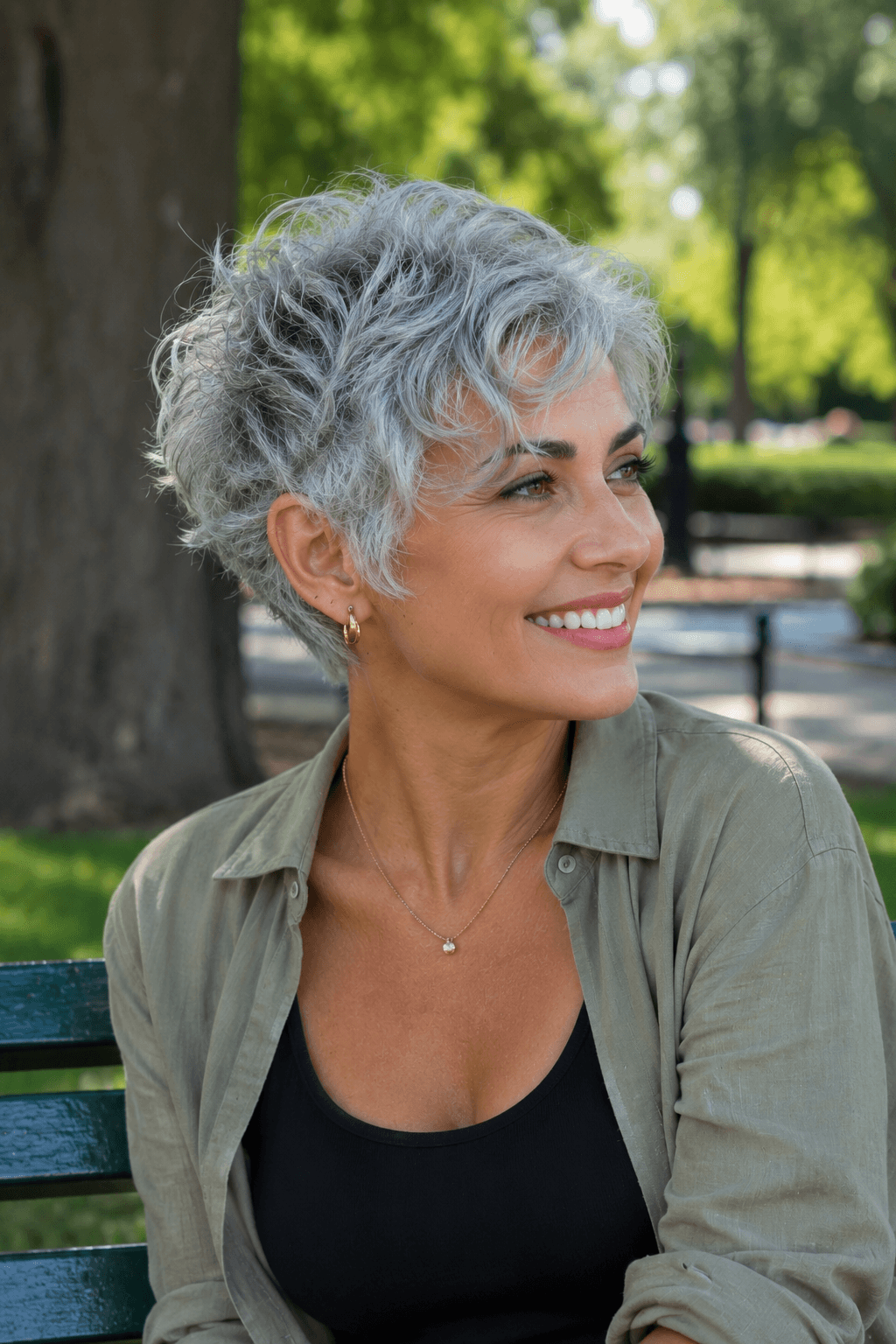 Wavy Pixie for Silver and Gray Hair