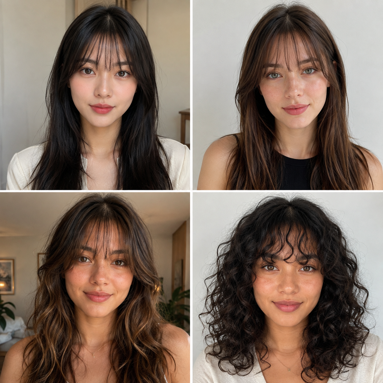  Wispy Bangs for Round Faces