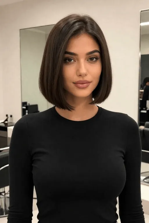 A-Line Bob A-line bob haircut for thick hair with a shorter back
