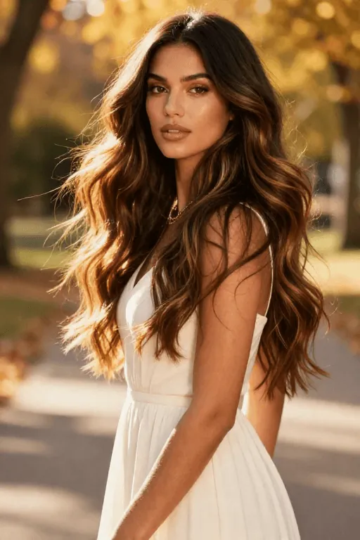 Amber Glow Balayage Fall Hair Color