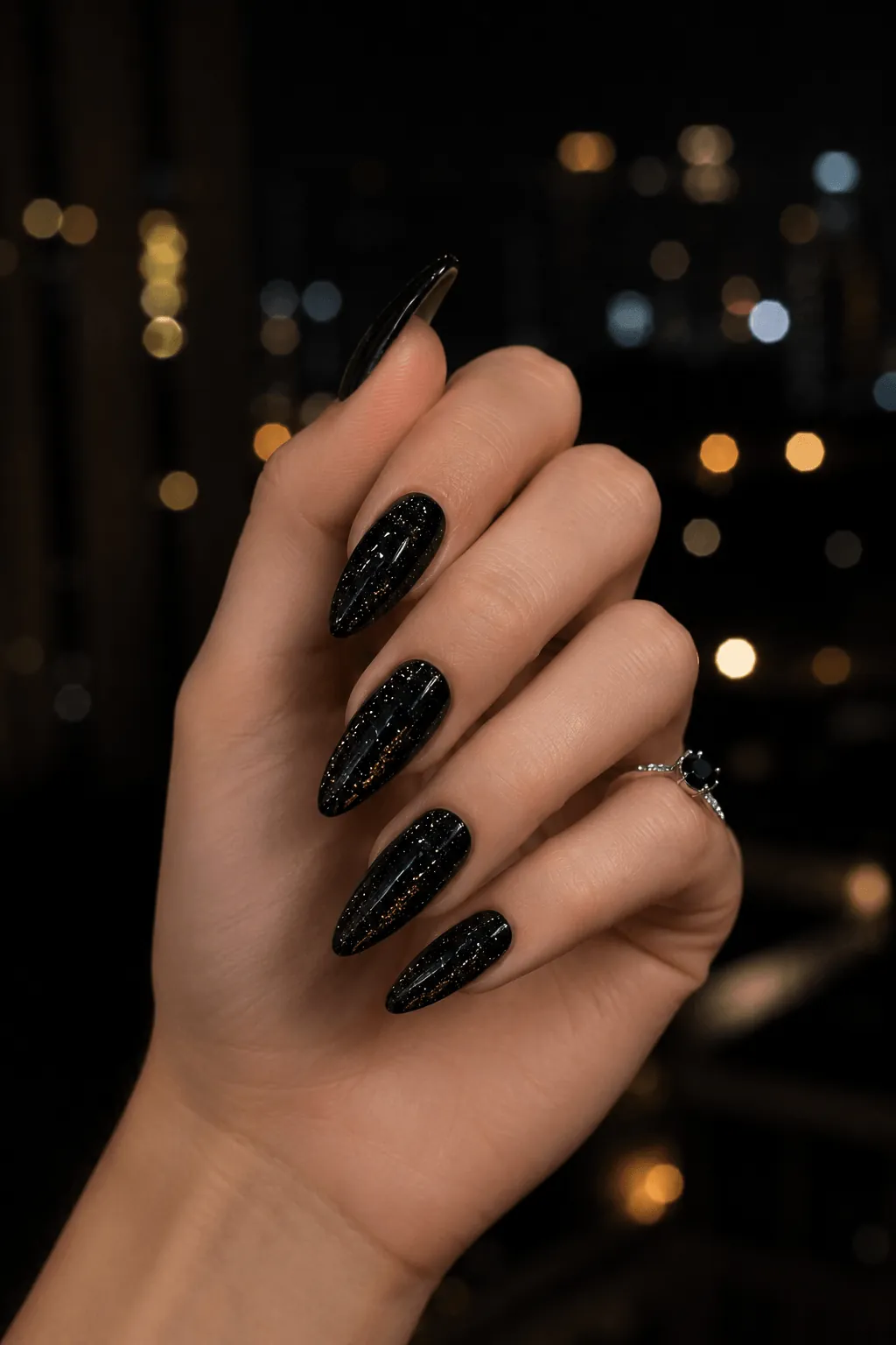 Black Glitter Halloween Nails for Extra Sparkle Black Glitter Halloween Nails for Extra Sparkle