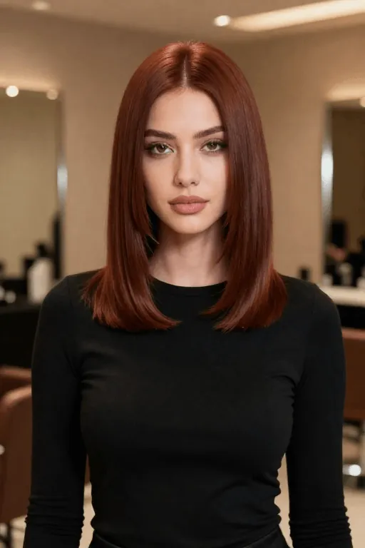 Blunt Lob with Point-Cut Ends Blunt lob with point-cut ends for thick hair