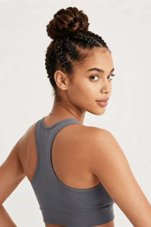 Box Braids into a Bun Box Braids into a Bun
