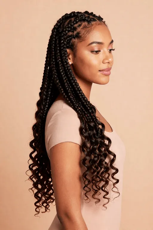 Box Braids with Curly Ends Box Braids with Curly Ends