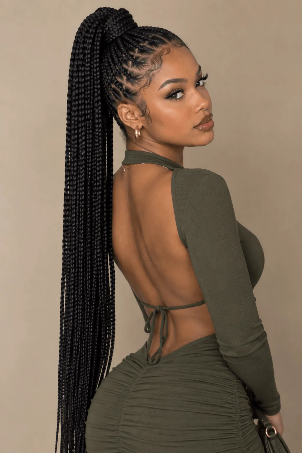 Box Braids with a High Ponytail Box Braids with a High Ponytail