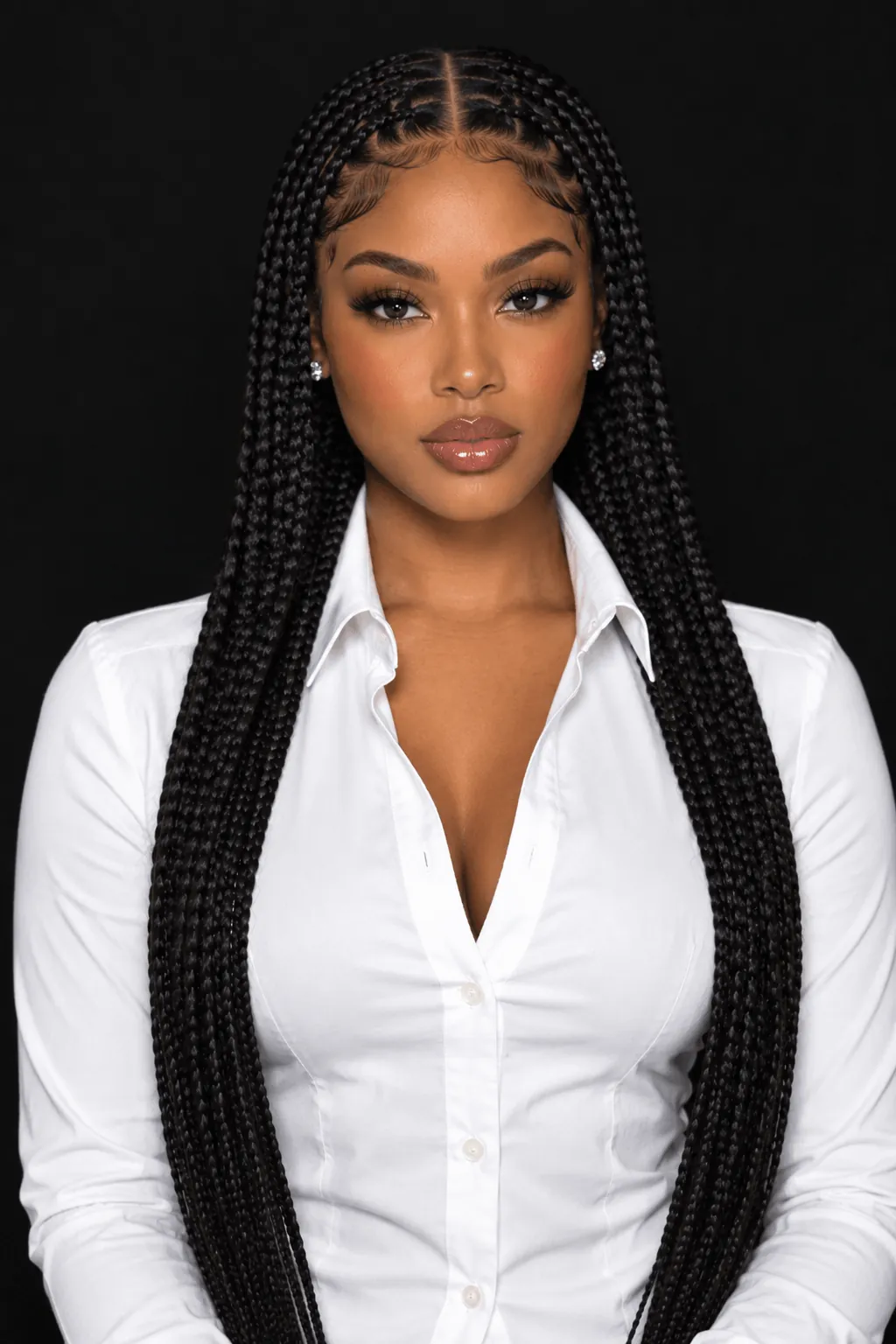 Box Braids with a Middle Part Box Braids with a Middle Part