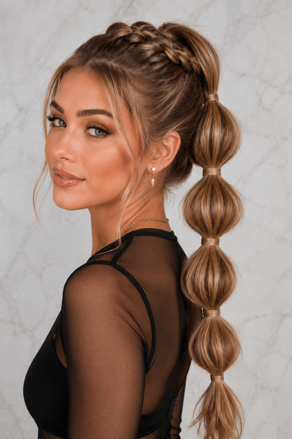 Braided Bubble Ponytail Braided Bubble Ponytail