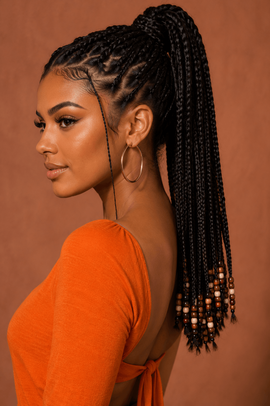 Braided Ponytail with Beads Braided Ponytail with Beads