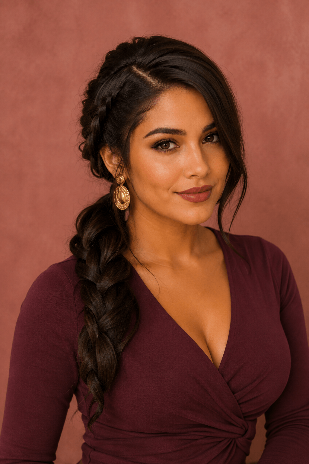 Braided Ponytail with a Deep Side Part Braided Ponytail with a Deep Side Part