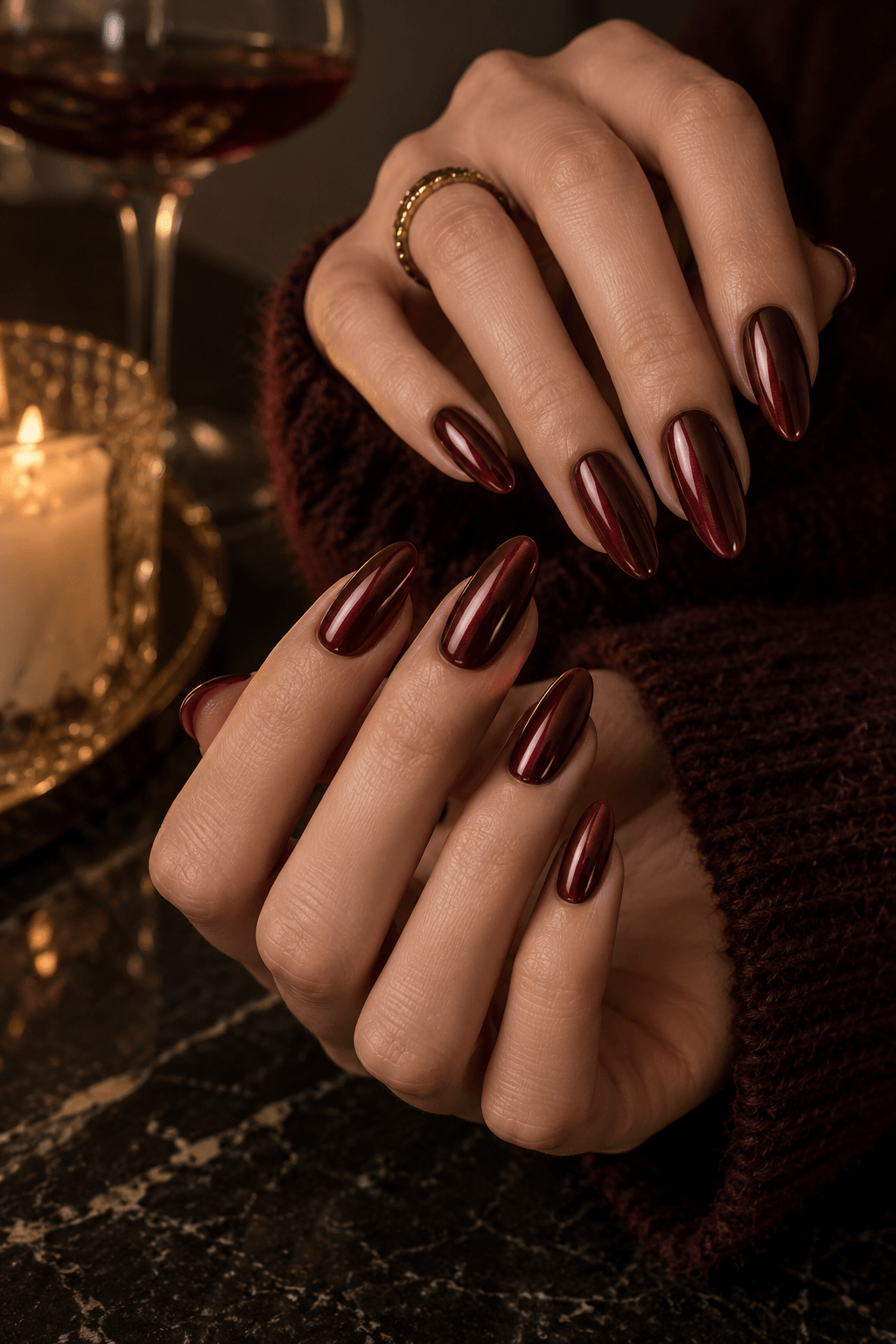 Burgundy Chrome Nails Burgundy Chrome Nails
