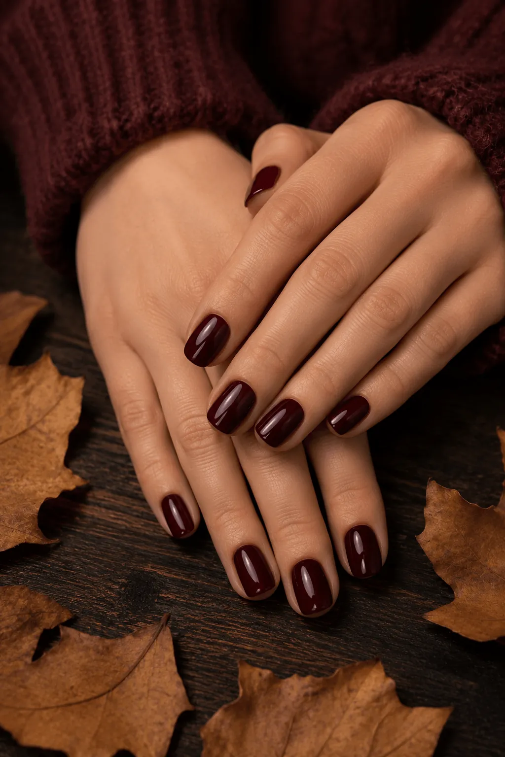 Burgundy Halloween Nails in a Deep Wine Tone Burgundy Halloween Nails in a Deep Wine Tone