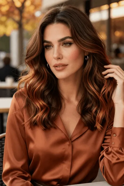 Burnished Brunette fall hair color