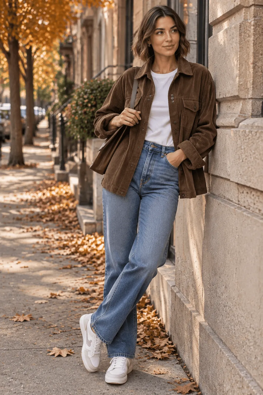 Corduroy Jacket Over a Basic T-Shirt Corduroy Jacket Over a Basic T-Shirt