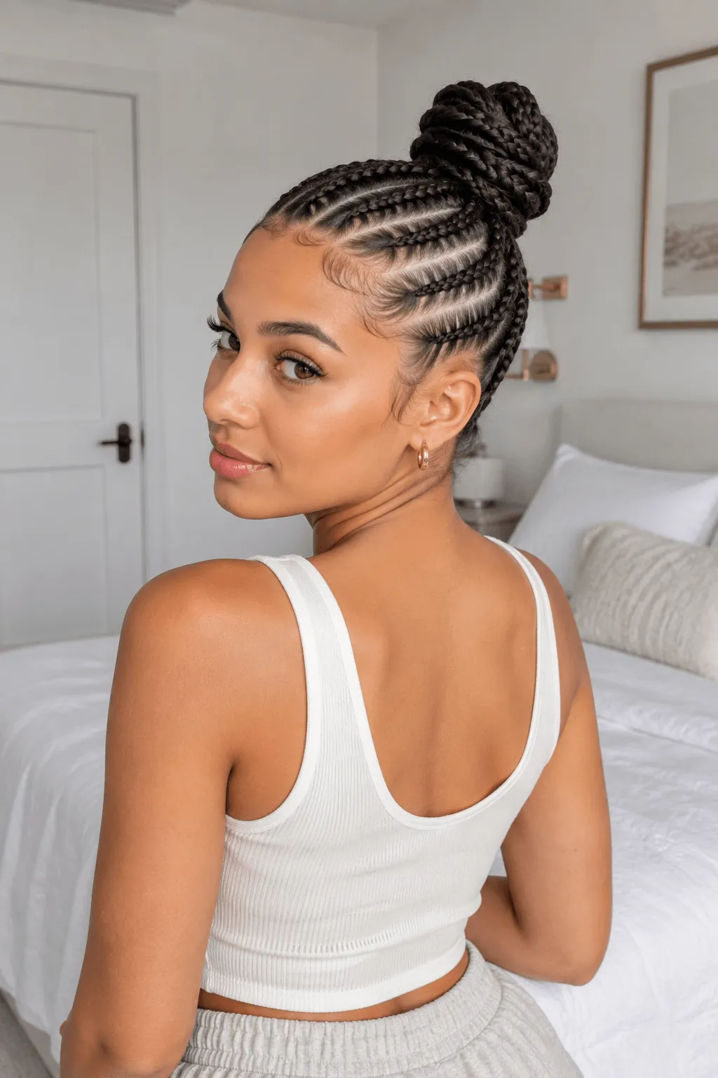 Cornrows Into a High Bun Cornrows Into a High Bun