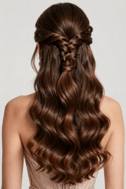 Criss-Cross Half Up Hairstyle for Elegant Party Look Criss-Cross Half Up Hairstyles for Elegant Party Look