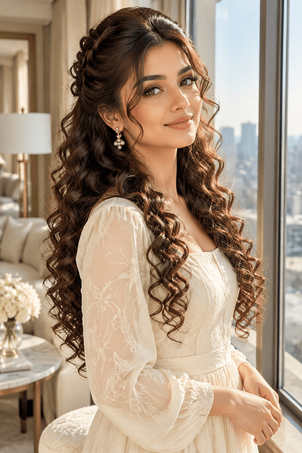 Curly Half Up Half Down Hairstyle Curly Half Up Half Down Hairstyle