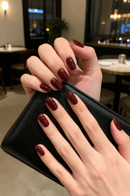 Deep Burgundy Deep Burgundy Fall nail Colors