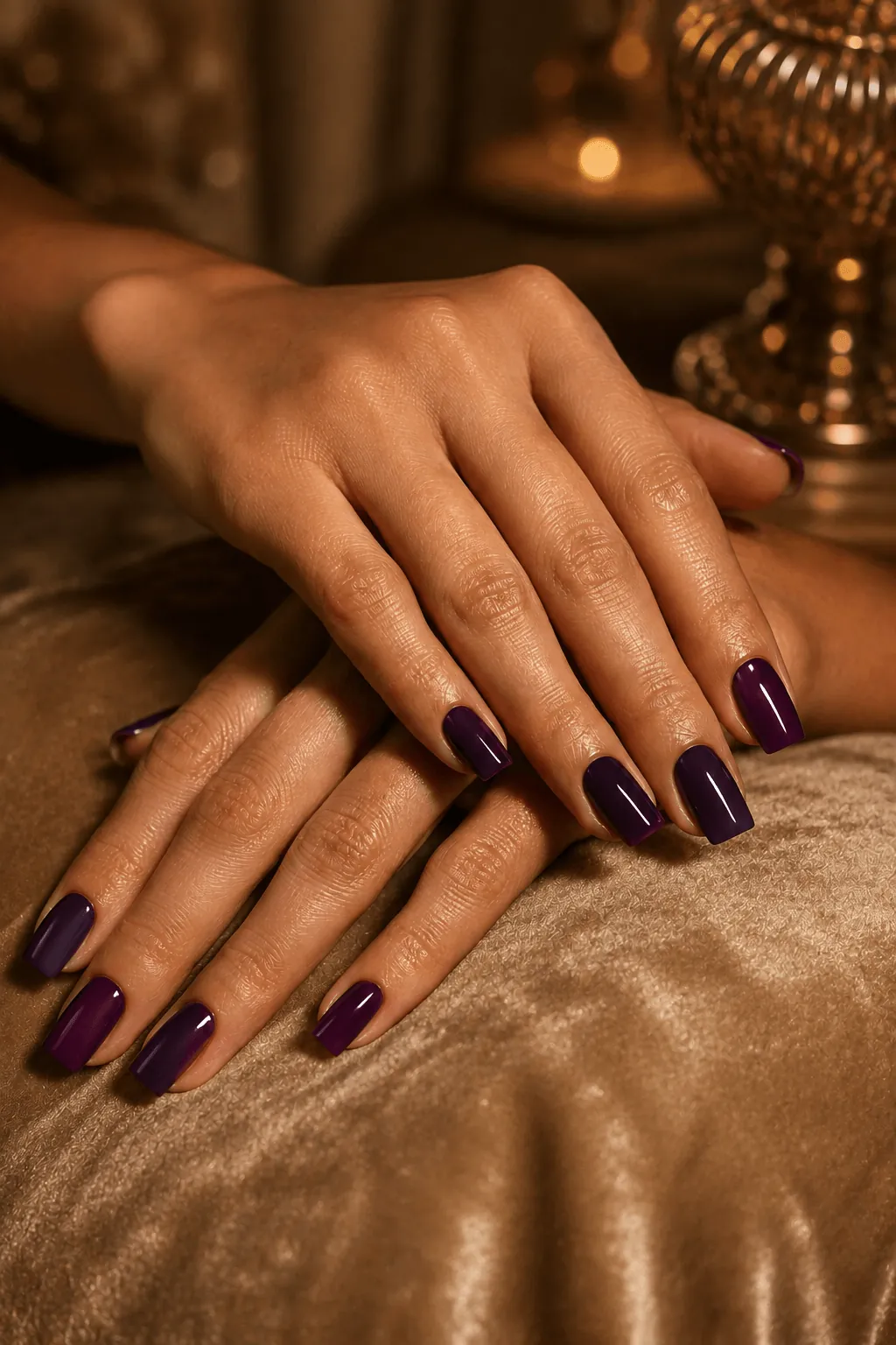 Deep Purple Halloween Nails in a Rich Solid Shade Deep Purple Halloween Nails in a Rich Solid Shade