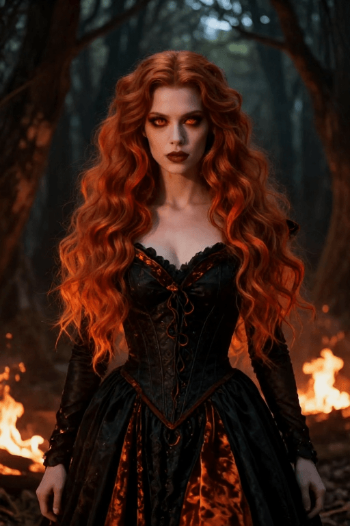 Fire Witch Hairstyle Fire Witch Hairstyle With Warm Halloween Colors