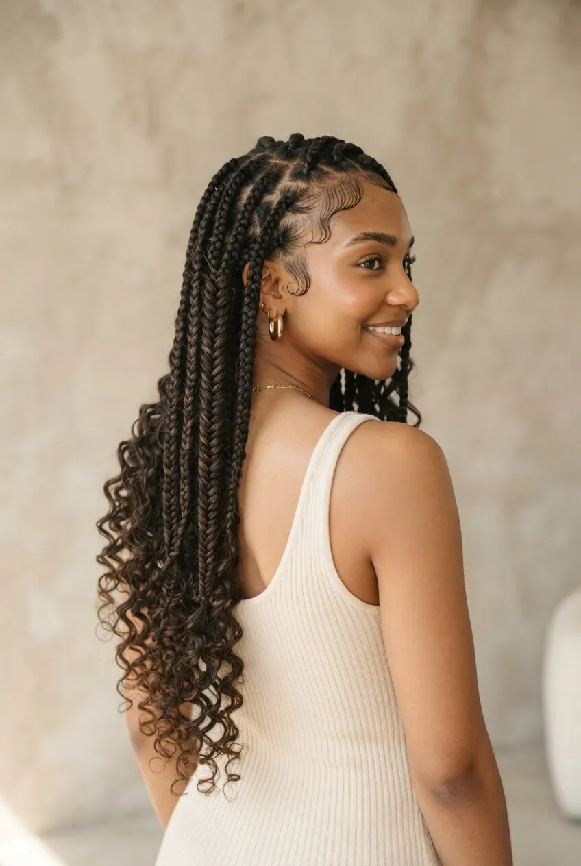 Fishtail-Pattern Goddess Braids