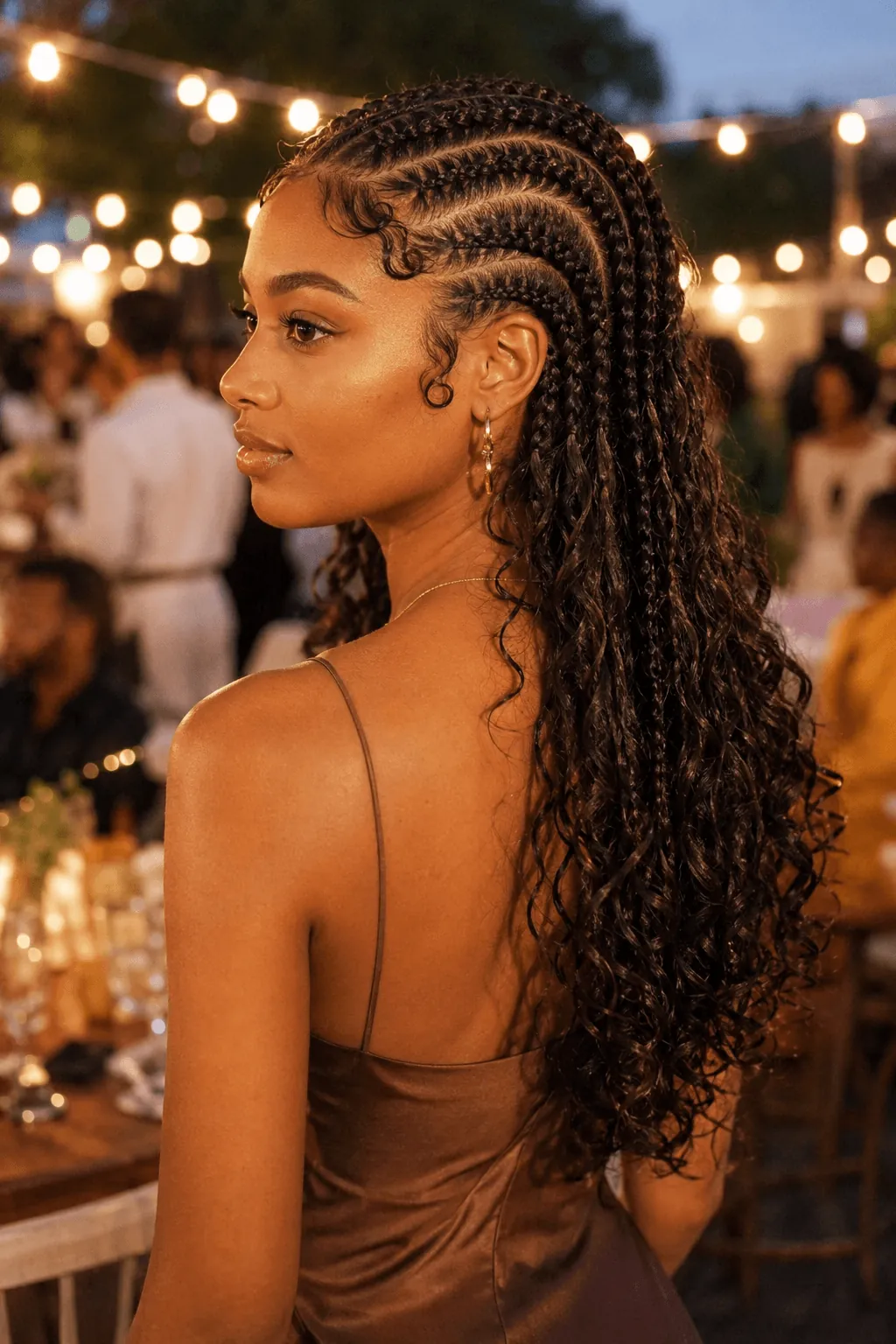 Goddess Braids With Curly Ends