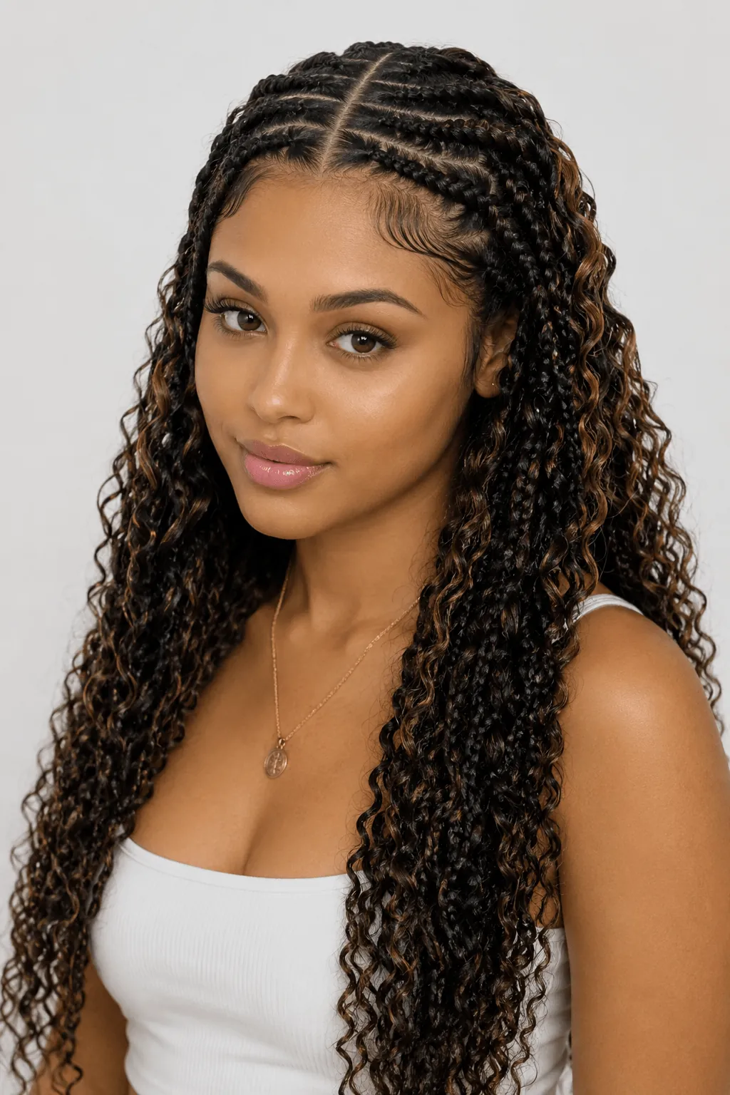 Goddess Braids With a Middle Part