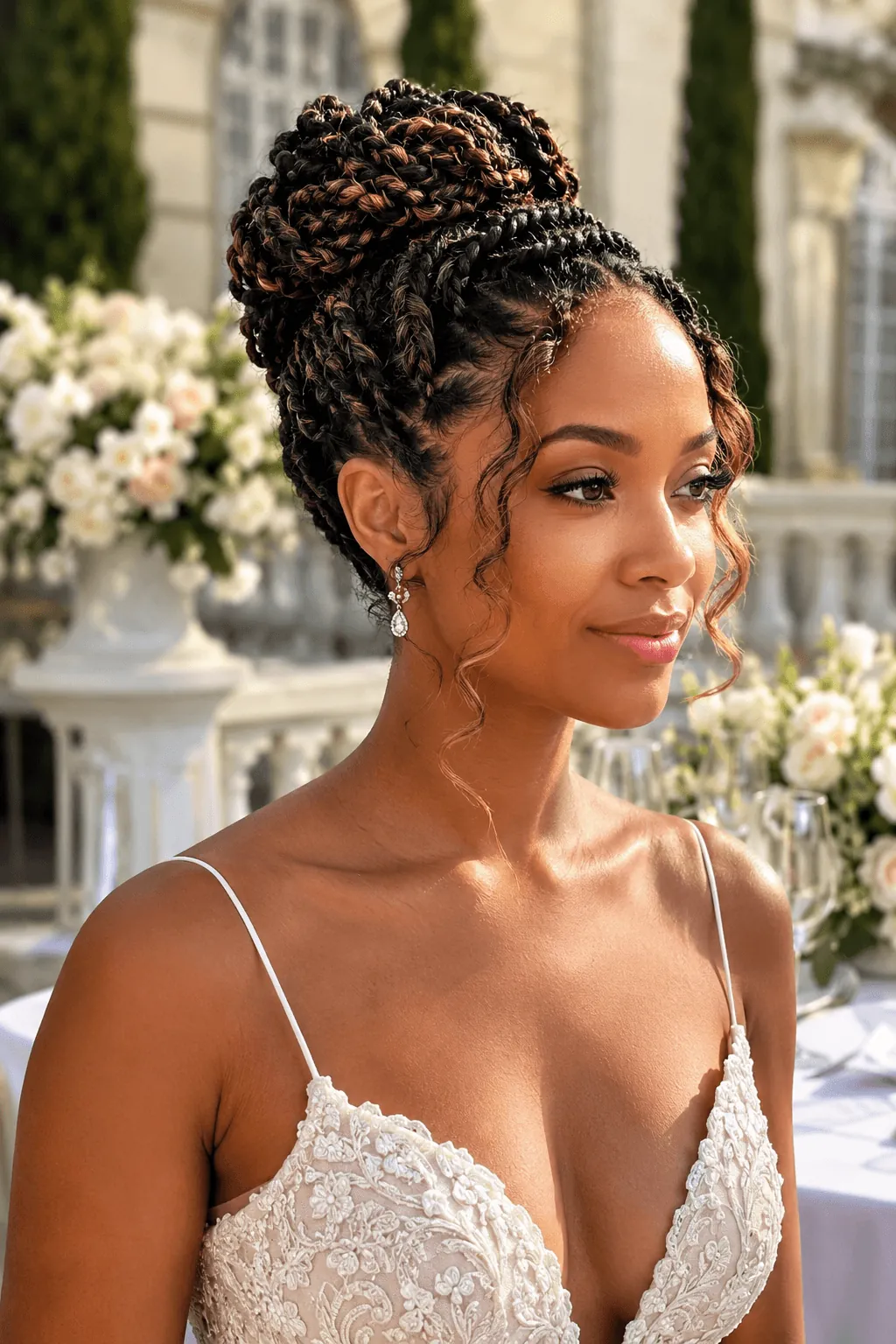 Goddess Braids for a Wedding Updo