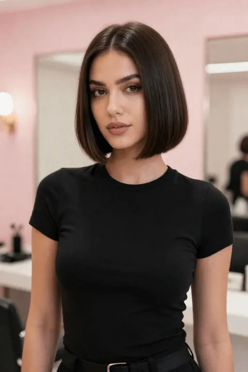 Graduated Bob Graduated bob haircut for thick hair with a shorter neckline