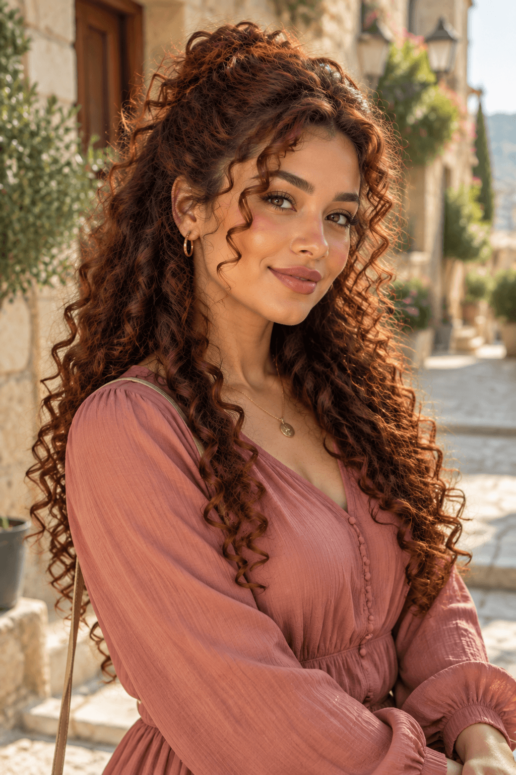 Half-Up Curly Style Half-Up Curly Style