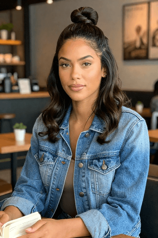Half Up Top Knot Hairstyle Half Up Top Knot Hairstyle